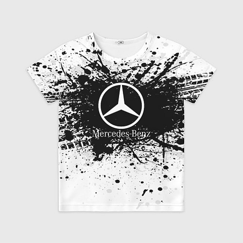 Детская футболка Mercedes-Benz: Black Spray / 3D-принт – фото 1