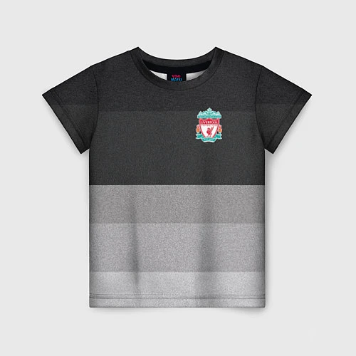 Детская футболка ФК Ливерпуль: Серый стиль / 3D-принт – фото 1