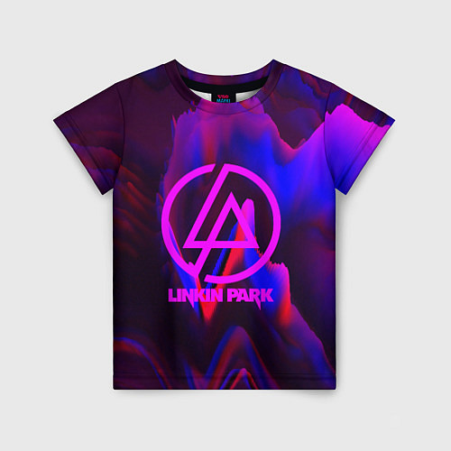Детская футболка Linkin Park: Violet Neon / 3D-принт – фото 1