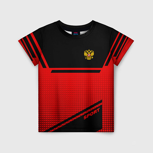 Детская футболка Russia: Red Sport / 3D-принт – фото 1