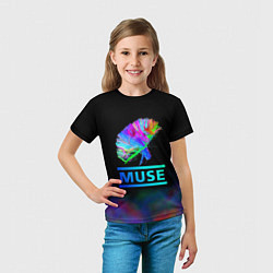Футболка детская Muse: Neon Flower, цвет: 3D-принт — фото 2