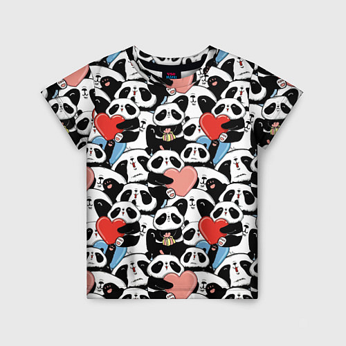 Детская футболка Funny Pandas / 3D-принт – фото 1