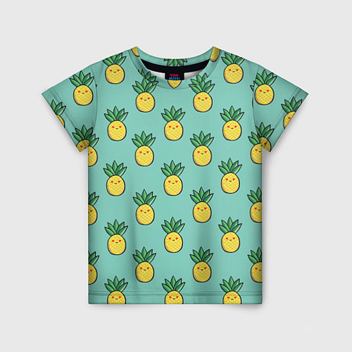 Детская футболка Веселые ананасы / 3D-принт – фото 1