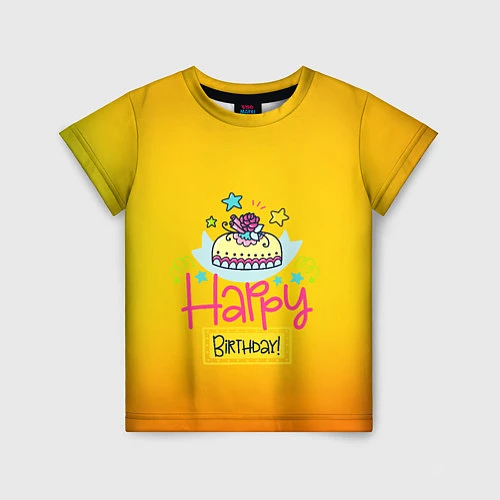 Детская футболка Happy Birthday / 3D-принт – фото 1