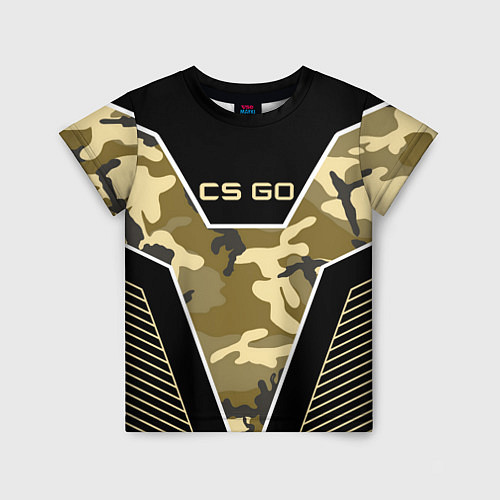 Детская футболка CS:GO Khaki Camo / 3D-принт – фото 1