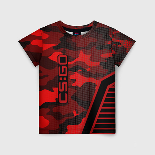 Детская футболка CS:GO Red Camo / 3D-принт – фото 1