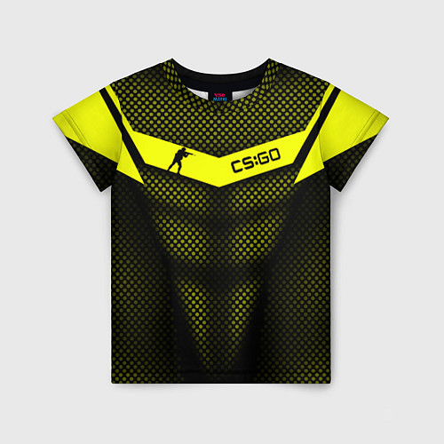 Детская футболка CS:GO Yellow Carbon / 3D-принт – фото 1