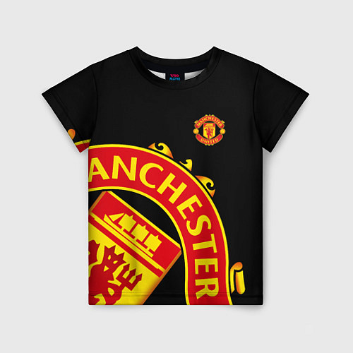 Детская футболка FC Man United: Black Exclusive / 3D-принт – фото 1