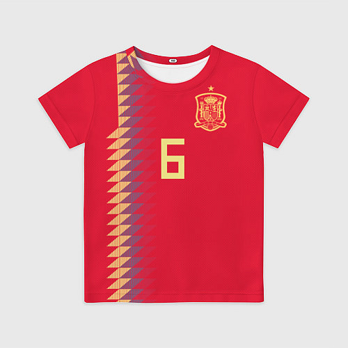 Детская футболка Iniesta Home WC 2018 / 3D-принт – фото 1