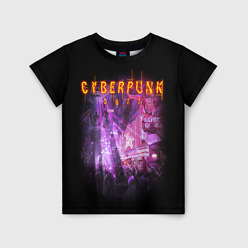Детская футболка Cyberpunk 2077: Neon City / 3D-принт – фото 1