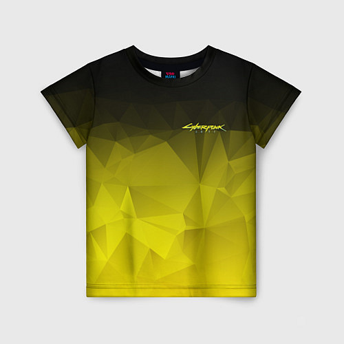 Детская футболка Cyberpunk 2077: Yellow Poly / 3D-принт – фото 1