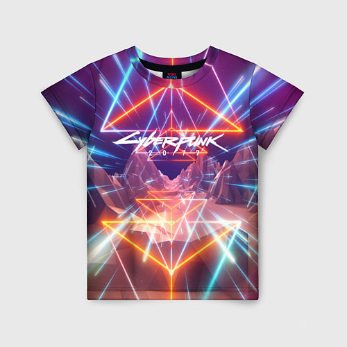 Детская футболка Cyberpunk 2077: Neon Lines / 3D-принт – фото 1