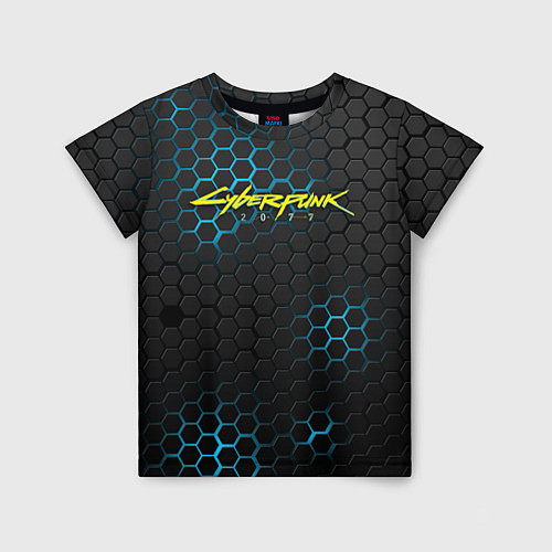 Детская футболка Cyberpunk 2077: Blue Carbon / 3D-принт – фото 1