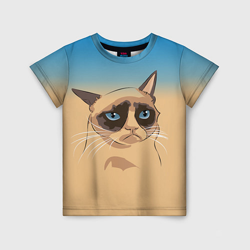 Детская футболка Grumpy cat / 3D-принт – фото 1