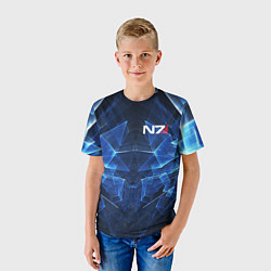 Футболка детская Mass Effect: Blue Armor N7, цвет: 3D-принт — фото 2