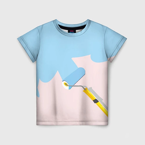 Детская футболка Голубая заливка / 3D-принт – фото 1
