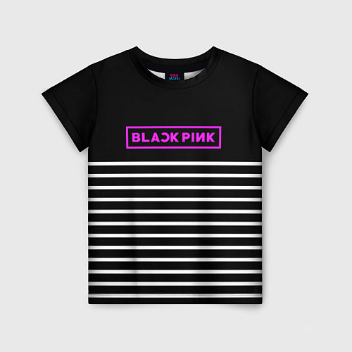 Детская футболка Black Pink: White Stripes / 3D-принт – фото 1
