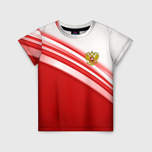 Детская футболка Россия: красная волна / 3D-принт – фото 1
