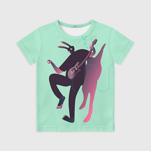Детская футболка Рок-зайчик / 3D-принт – фото 1