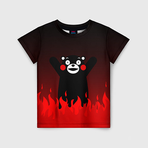 Детская футболка Kumamon: Hell Flame / 3D-принт – фото 1