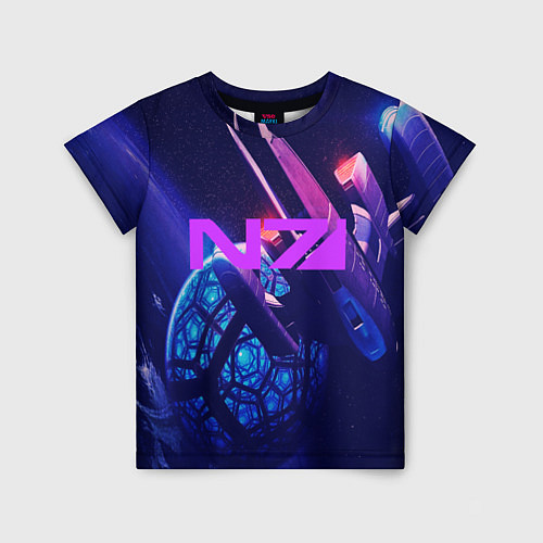 Детская футболка N7: Neon Space / 3D-принт – фото 1