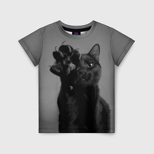 Детская футболка Черный котик / 3D-принт – фото 1