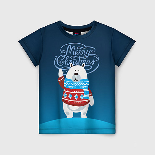 Детская футболка Merry Christmas / 3D-принт – фото 1