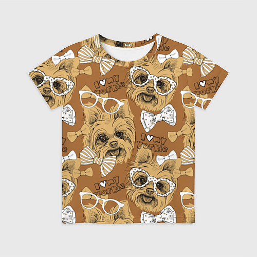 Детская футболка I love my Yorkie / 3D-принт – фото 1