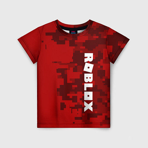 Детская футболка ROBLOX: Red Camo / 3D-принт – фото 1