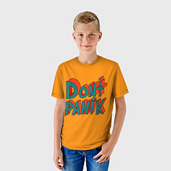 Футболка детская Do not panic - 3D lettering, цвет: 3D-принт — фото 2