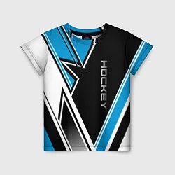 Футболка детская Hockey black blue white, цвет: 3D-принт