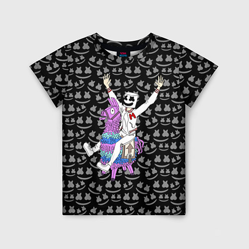 Детская футболка Marshmello x Llama / 3D-принт – фото 1