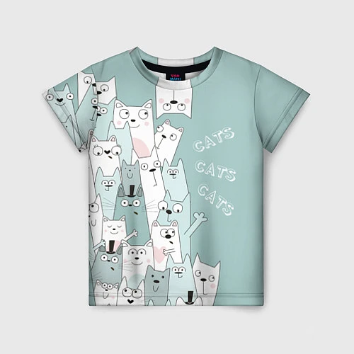 Детская футболка Cats World / 3D-принт – фото 1