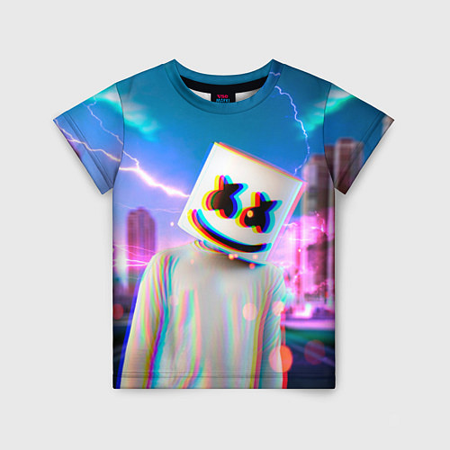 Детская футболка Marshmello: Glitch Effect / 3D-принт – фото 1