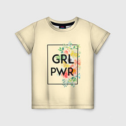 Футболка детская GRL PWR, цвет: 3D-принт