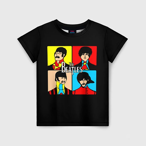 Детская футболка The Beatles: Pop Art / 3D-принт – фото 1