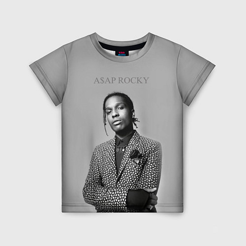 Детская футболка ASAP Rocky: Grey Fashion / 3D-принт – фото 1