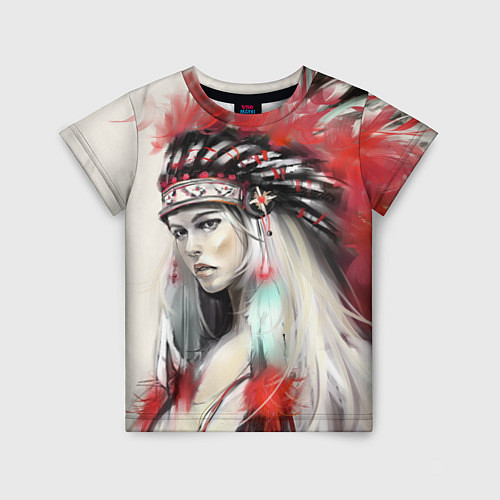 Детская футболка Индейская девушка / 3D-принт – фото 1