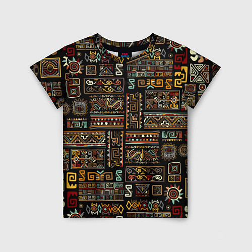 Детская футболка Этнический орнамент - Африка / 3D-принт – фото 1