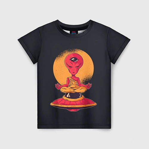 Детская футболка Пришелец-медитатор / 3D-принт – фото 1