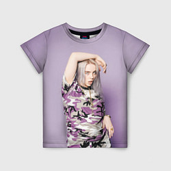 Футболка детская Billie Eilish: Violet Camo, цвет: 3D-принт