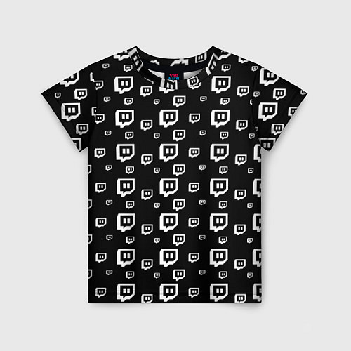 Детская футболка Twitch: Black Pattern / 3D-принт – фото 1