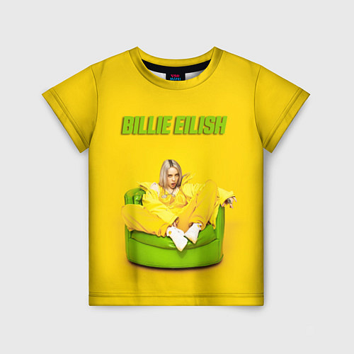 Детская футболка Billie Eilish: Yellow Mood / 3D-принт – фото 1