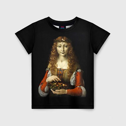 Детская футболка Девушка с вишнями / 3D-принт – фото 1