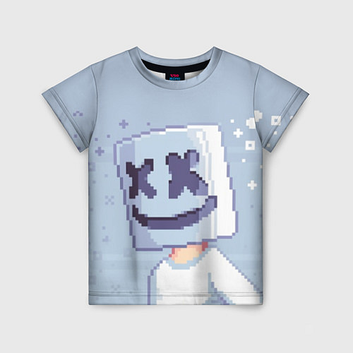 Детская футболка Marshmello Pixel / 3D-принт – фото 1