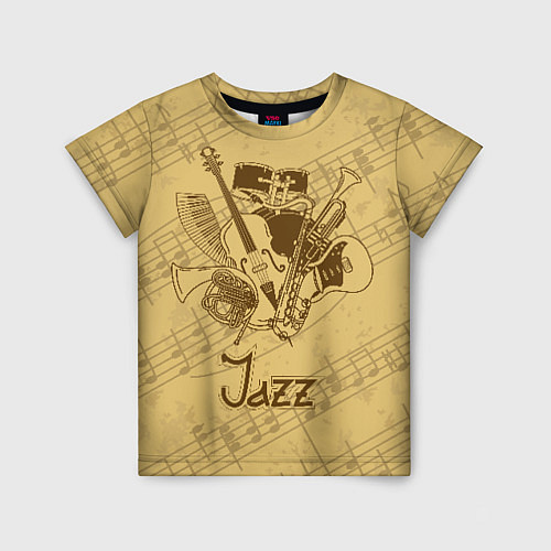 Детская футболка Jazz - musical instruments / 3D-принт – фото 1