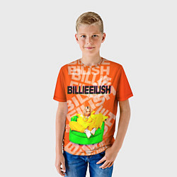 Футболка детская Billie Eilish: Orange Mood, цвет: 3D-принт — фото 2