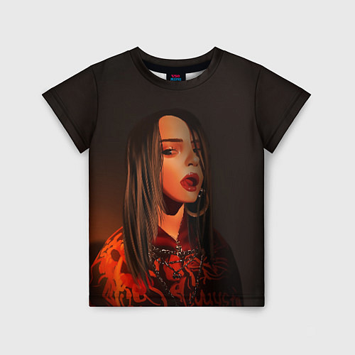 Детская футболка Billie Eilish: Red Head / 3D-принт – фото 1