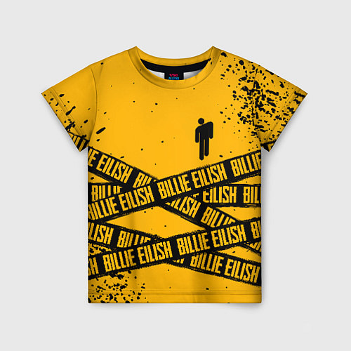 Детская футболка BILLIE EILISH: Yellow Tape / 3D-принт – фото 1