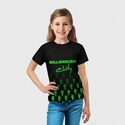 Футболка детская Billie Eilish: Green & Black Autograph, цвет: 3D-принт — фото 2